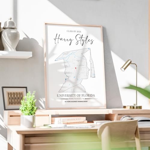 Customized College Map Graduation Gift, Personalized Grads Gifts For Her, High School, College, University Map Print For Son, Custom Grad Gift For Him Design 4 - Image 2