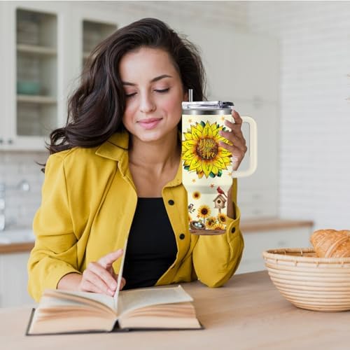 Christian Gifts for Women 40 oz You Are Tumbler with Lid and Straw, Sunflower Inspirational Religious Birthday Gifts for Women Christian Jesus God Bible Verse Prayer Cup Mug - Image 6