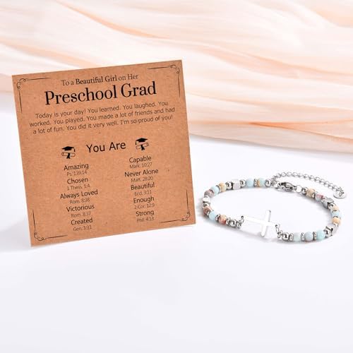 Graduation Gifts for Her- Class of 2026 Primary Middle High School College Grad Gift, Adjustable Stainless Steel Beaded Cross Bracelet for Girls & Women - Image 4