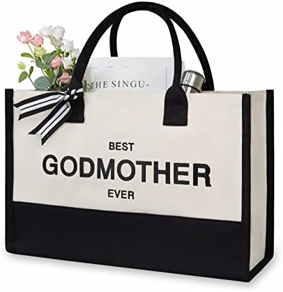 TOPDesign Personalized Initial Canvas Beach Bag, Monogrammed Gift Tote Bag for Women by TOPDesign