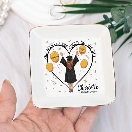 IZI POD Personalized Graduation Gifts for Her, Graduation Jewelry Dish, A Sweet Ending to a New Beginning, Gradua Senior Class of 2026, Gifts for Her, Women, Best Friends /12 - Image 2