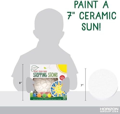 Creative Roots Mosaic Sun Stepping Stone Kit, Includes 7-Inch Ceramic Stepping Stone & 6 Vibrant Paints, DIY Garden Stone for Kids Ages 6+ - Image 6