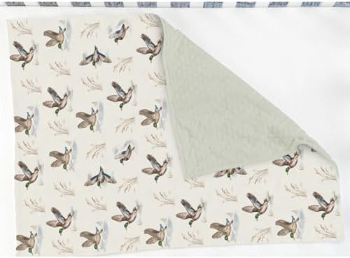 Wild Ducks Mallards Baby Blankets for Girl Boy Vintage Duck Hunting Soft Mink Dotted Backing Double Layer Swaddle Receiving Blanket Retro Duck Leaves Pond Bed Throws for Newborn Toddler Nursery 30x40 - Image 3