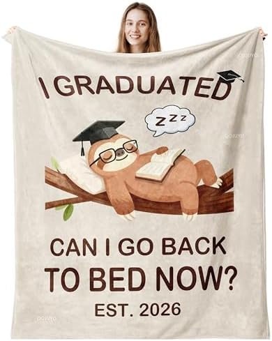 QOJUYO Graduation Gifts for Her/Him, 2026 High School/College/Masters Degree Graduation Gifts for Women/Men, Graduate Blanket 60"x50" by QOJUYO