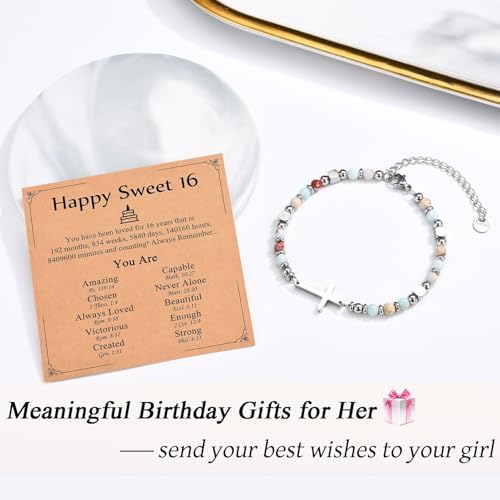 Christian Gifts for Women Girls, Religious Cross Bracelet - Image 2