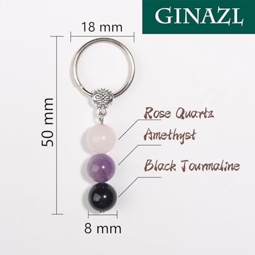 GINAZL Natural Crystals Keychain Gift for New Beginnings, New Beginnings Gifts for Coworker Anxiety Relief Keychain for Women - Image 2