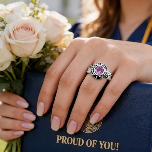 925 Sterling Silver 2026 Class Rings for women Men, Custom College High School Graduation Rings for Men 2026, Graduation Gifts for Her Him - Image 4