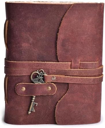 LEATHER VILLAGE Old Journal Key Lock, Mahogany Brown 6x4. - Image 2