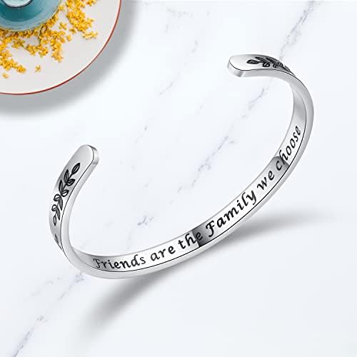 TONY & SANDY Inspirational Bracelets for Women Teen Girls Personalized Gifts for Daughter Granddaughter Mom Sister Friends Stainless Steel Engraved Cuff Birthday Easter Christmas - Image 3