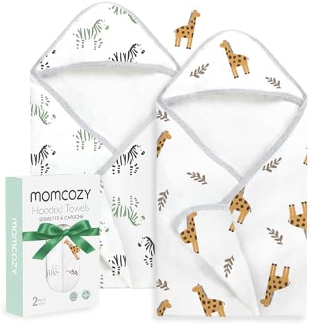 Momcozy Baby Towels, Soft Absorbent Bath Towel for Newborn&Toddler,Giraffe by Momcozy
