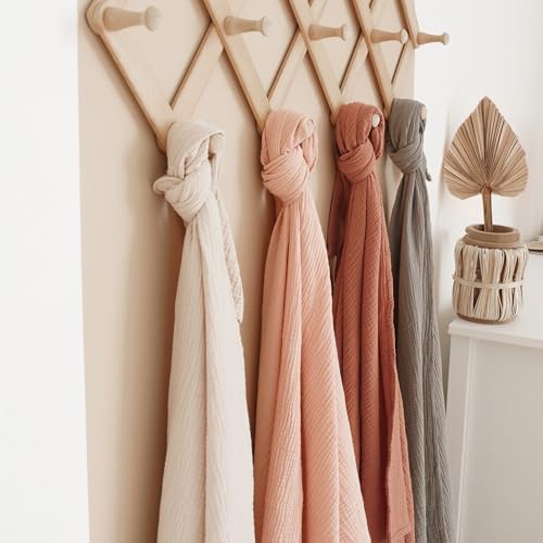 Konssy Muslin Swaddle Blankets, 100% Cotton Receiving Blankets, 47"x 47" - Image 5