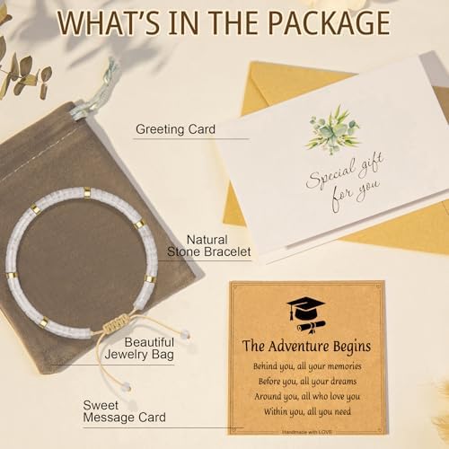 AGOT Thank You Gifts for Women: Teacher Appreciation Office Gifts for Coworkers Employee Boss Lady Manager Colleague Natural Stone Bracelet - Image 5