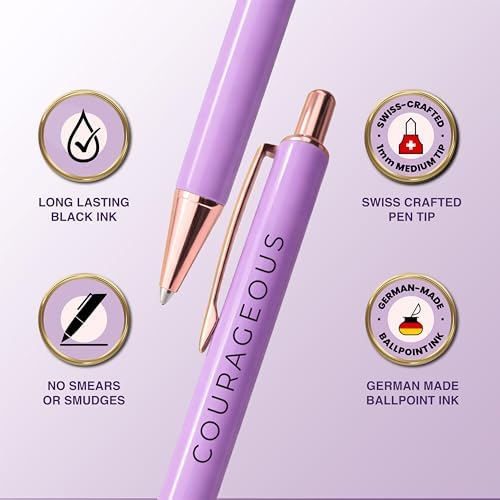 MESMOS 3pc Fancy Pen Set for Women, Inspirational Gifts, Pretty Pink Ink Pens with Sayings, Smooth Writing Office Stationary, Boss Lady Birthday & Appreciation Gift Box for Her - Image 5