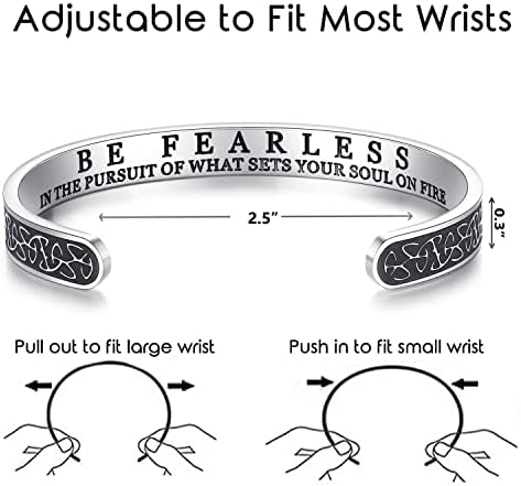 TONY & SANDY Inspirational Bracelets for Women Teen Girls Personalized Gifts for Daughter Granddaughter Mom Sister Friends Stainless Steel Engraved Cuff Birthday Easter Christmas - Image 4