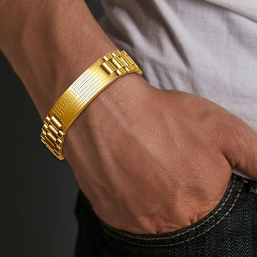 P. BLAKE American Flag Bible Verse Bracelet for Men, Stainless Steel Engraved Scripture Bracelet Christian Religious Christmas Birthday Jewelry Gifts - Image 3