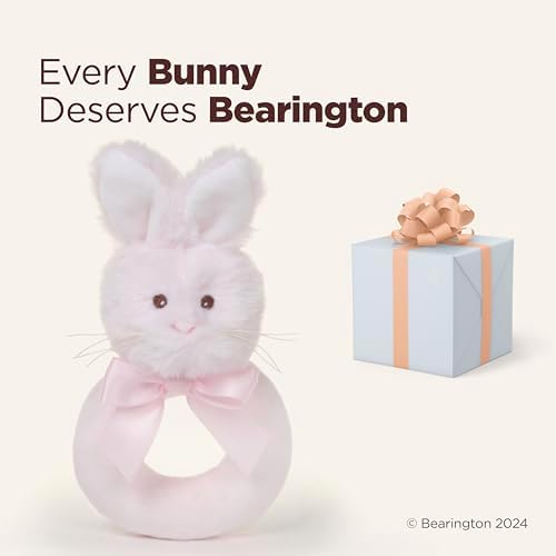 Bearington Collection Baby Lil’ Bunny, 5.5 Inch Pink Soft Stuffed Easter Bunny Rattle, Baby Easter Gifts - Image 5
