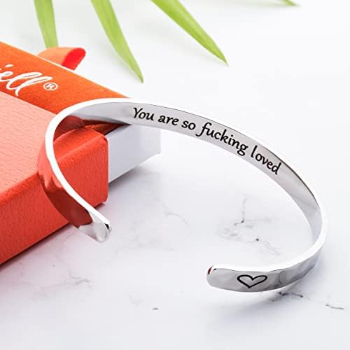 Carviell Bracelets for Women – 100+ Meaningful Engraved Messages – Solid 316L Surgical Stainless Steel Cuff Bracelet – Gift Ready - Image 3