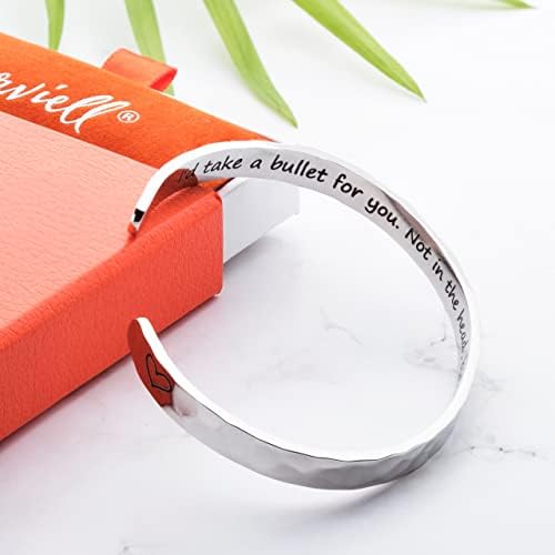 Carviell Bracelets for Women – 100+ Meaningful Engraved Messages – Solid 316L Surgical Stainless Steel Cuff Bracelet – Gift Ready - Image 2