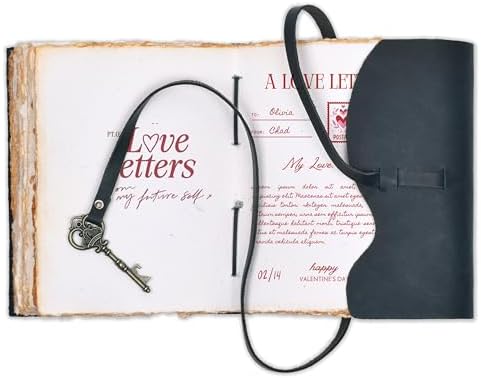 LEATHER VILLAGE Leather Journals For Women Key Lock, Navy Blue 8x6. - Image 3