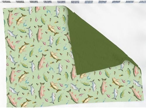 Fishing Baby Blankets for Girl Boy Freshwater Fishes Lures Soft Mink with Dotted Backing Double Layer Swaddle Receiving Blanket for Toddler Lake Outdoors Fishing Lovers Gift Nursery Bed Blanket 30x40 - Image 3