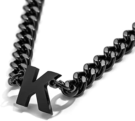 DuoDiner 18+2" Initial Necklace for Men Boys Gifts A-Z Cuban Link Chain - Image 3