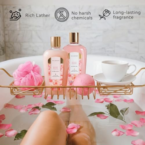 Spa Luxetique Rose 10pc Gift Baskets for Women Spa Gift Set - Image 4
