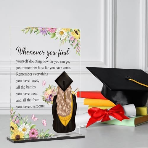 College Graduation Gifts for Girls Her Women Teens High School Class of 2026 Graduation Gifts Acrylic Table Sign Inspirational Gift for Sister Daughter Granddaughter Farewell Gift (Pack of 2) - Image 4
