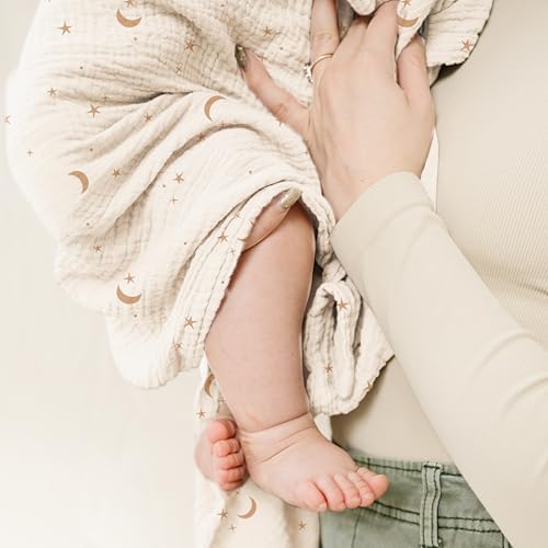 Konssy Muslin Swaddle Blankets, 100% Cotton Receiving Blankets, 47"x 47" - Image 4