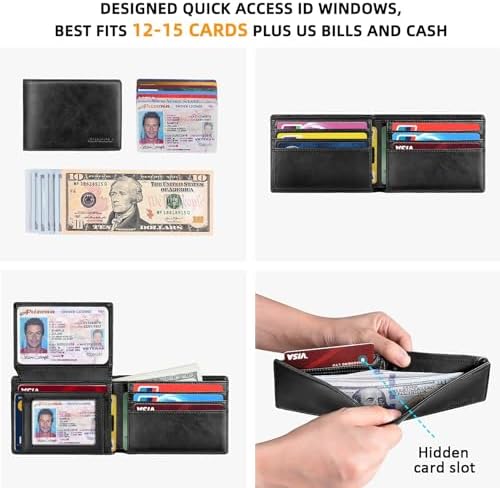 RUNBOX Wallet for Men -Slim Rfid Leather Mens Bifold Novelty Wallets 2 ID Window With Gift Box Men's Accessories - Image 2