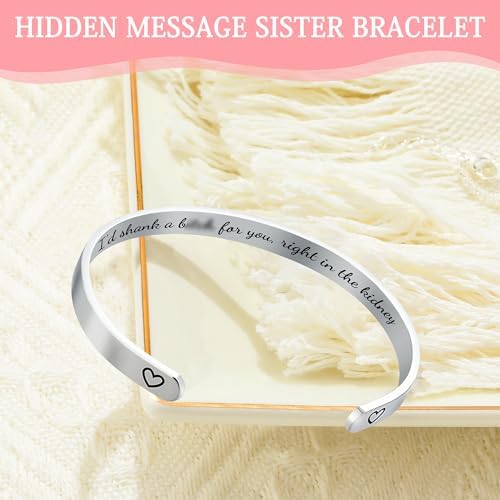 Sister Gifts from Sisters Birthday Gifts for Sisters Adult Best Sister Ever Gift Ideas for Women Cool Presents Set with Funny Glass Cup, Unique Makeup Bag, Scented Candle, Bracelet, Jewelry Tray - Image 6