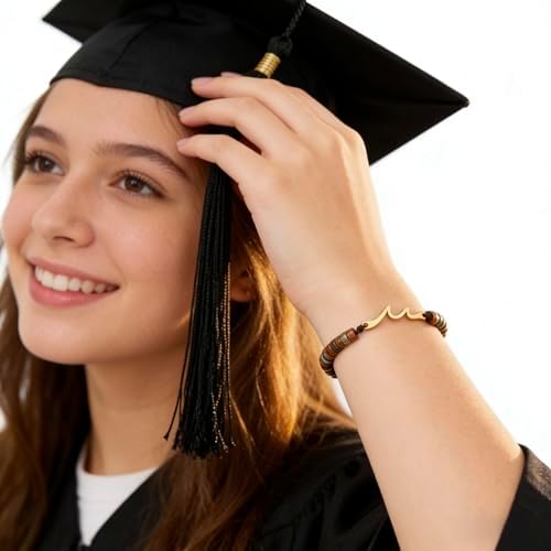 LINGYUAN Graduation Bracelet for Her 2026, Beaded Jewelry Gift with Inspirational Message Card, Adjustable Keepsake for High School or College Graduate - Image 4