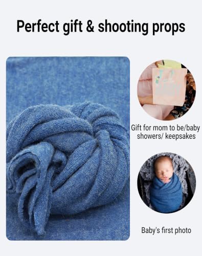 Zeroest Newborn Photography Wrap Baby Photo Prop Blanket (Blue, Small) - Image 4