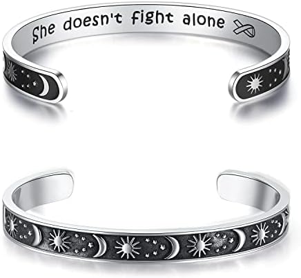 TONY & SANDY Inspirational Bracelets for Women Teen Girls Personalized Gifts for Daughter Granddaughter Mom Sister Friends Stainless Steel Engraved Cuff Birthday Easter Christmas by TONYSANDY