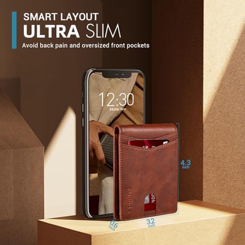 RUNBOX Wallet for Men -Slim Rfid Leather Mens Bifold Novelty Wallets 2 ID Window With Gift Box Men's Accessories - Image 3