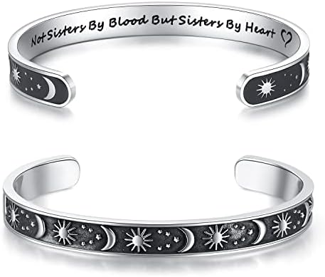 TONY & SANDY Inspirational Bracelets for Women Teen Girls Personalized Gifts for Daughter Granddaughter Mom Sister Friends Stainless Steel Engraved Cuff Birthday Easter Christmas by TONYSANDY