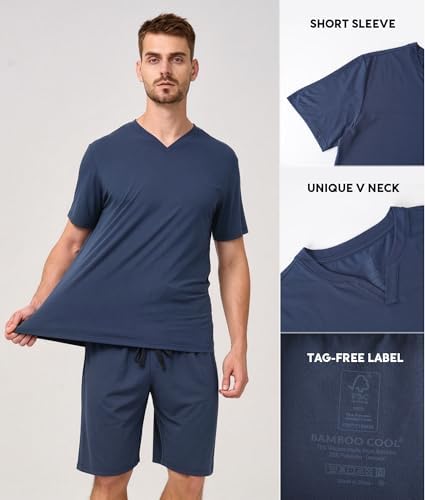 BAMBOO COOL Mens Pajama Set Lightweight Sleepwear Pjs - Image 4