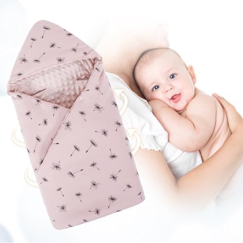 HOUSBAY Baby Blanket Newborn Blanket with Hooded Windproof Go Outside Warm Portable Swaddle Wrap in Basket Baby Safety Seats (Light Pink) - Image 4