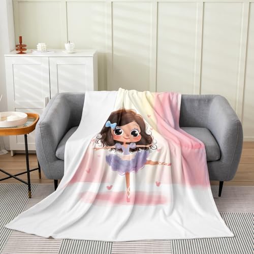 Erosebridal Love Heart Flannel Blanket Baby 30x40 Inch Ballet Fleece Blanket Girls Cute Bowknot Performance Fuzzy Plush Throw Pink Dreamy Princess Living Room Decor by Erosebridal