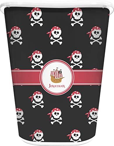 RNK Shops Personalized Pirate Waste Basket - Double Sided (White) by Unknown