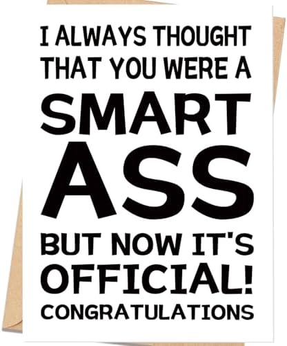 Funny Graduation Card Gift for Him Her, High School & College Graduation Card, Congratulations Card for Men Women by Unknown