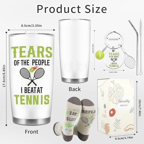 CRASHOT Tennis Gifts for Women and Men, Tumbler Gift Set for Tennis Players - Image 2