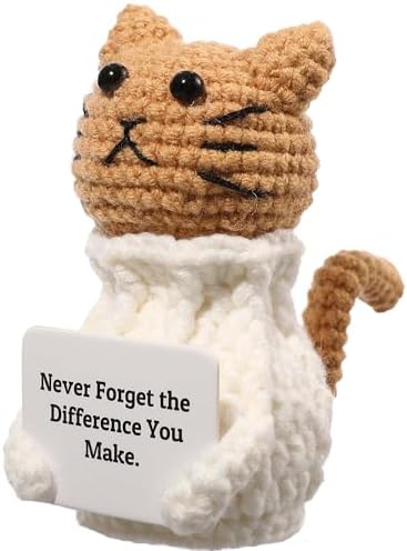 Positive Crochet Animals Cat – “Never Forget the Difference You Make” by YOOJEE