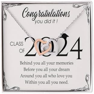 VIRAGIL 2023 Graduation Gifts for Her, Class of 2024 Love Knot Sterling Silver Pendant Necklace Senior College Graduation Jewelry Gifts for Girl Daughter by VIRAGIL
