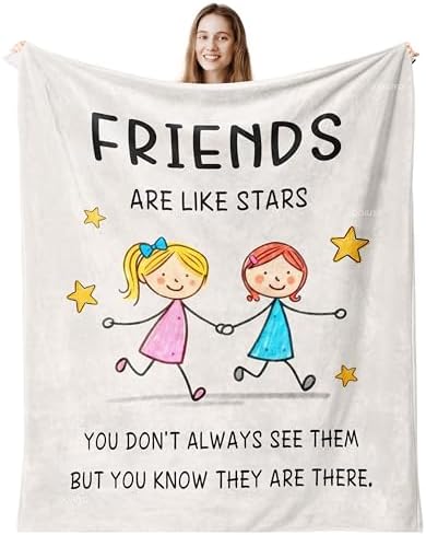 QOJUYO Friendship Gifts for Women, Best Friend Birthday Gift Blanket 60"x50 by QOJUYO