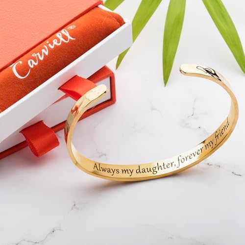Carviell Bracelets for Women – 100+ Meaningful Engraved Messages – Solid 316L Surgical Stainless Steel Cuff Bracelet – Gift Ready - Image 3