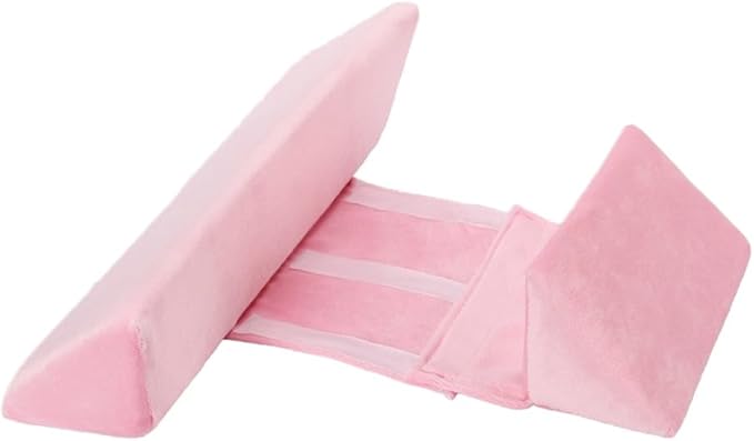 Adjustable Breathable Pillow for Side Sleeping - Secure & Comfortable Positioning Support for Your Little One, Soft Pink