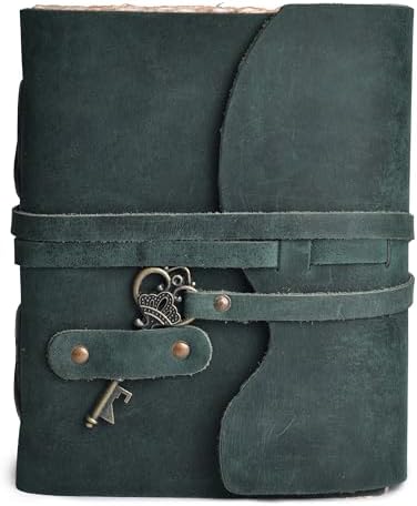LEATHER VILLAGE Genuine Leather Journal Key Lock, Turquoise 10x7. - Image 3