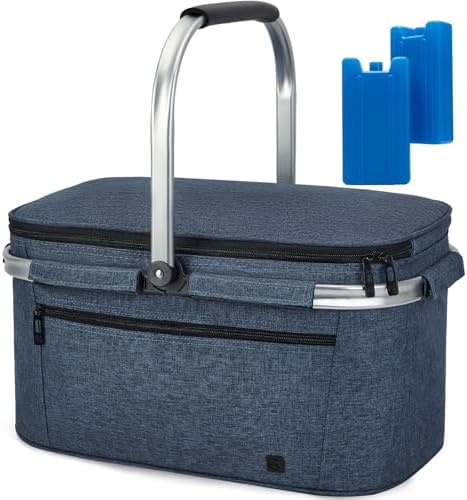 ALLCAMP Picnic Basket, 2 Ice Boxes, 32L Insulated Cooler Foldable, Thick by ALLCAMPOUTDOORGEAR