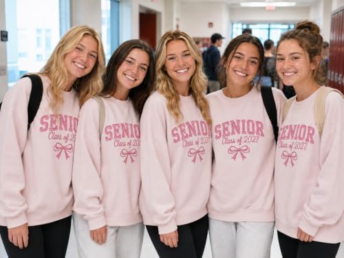Love Signal Custom Embroidered Senior 2027 Sweatshirt, Personalized Class of 2027 Sweatshirt, Graduation Hoodie for Him Her - Image 2