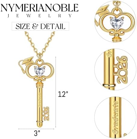 Graduation Gifts, Gold Key Graduation Necklace for Her 2026 Grad Gifts Anniversary Gold Jewelry for Women Sister Friend Classmates Teacher Nurse - Image 5